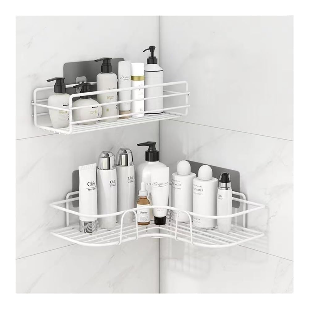 ZJHFFFG 2 Pack Shower Caddy Shelf Bathroom Storage Rack Organizer Adhesive Stainless Steel for Lavatory Washroom Restroom Shower