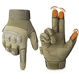 SPORWAY Motorradhandschuhe Herren Taktische Handschuhe Militär, Outdoor Motorrad Handschuhe Kletterhandschuhe Kampfhandschuhe zum Tactical Wandern Fahrradfahren Jagen (L, Braun)