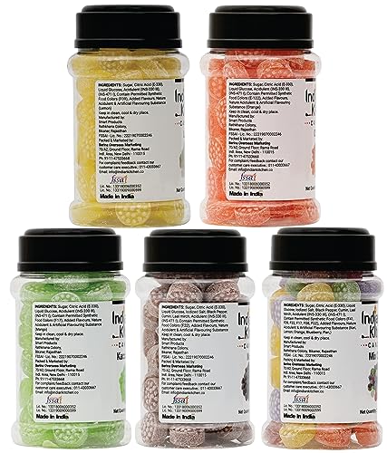 Image of Indian Kitchen Combo of Orange, Lemon, Masala, Kaccha Aam and Mix Candy 225g (Pack of 5)