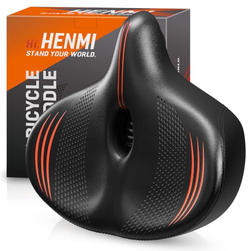 HENMI Fahrradsattel, Weich Unisex Fahrradsattel mit Federung, Ergonomisch Stoßdämpfend Fahrrad Sattel… – Ansicht 1