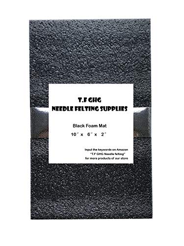 T.F GHG Dense Foam Needle Felting Mat - Flat Panel Foam Pad Pin Cushion Mat Holder Craftwork Tool Black 10\" X 6\" X 2\" Large - Thumbnail 3