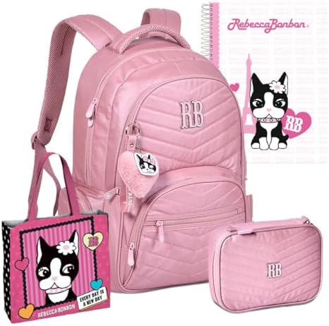 Kit Metalizado Rebecca Bonbon Mochila Bolso Antifurto Estojo Para