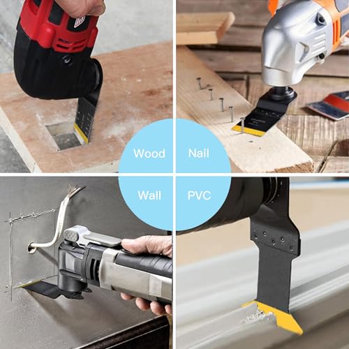 8tlg Multitool Sägeblätter Metall (3Arten von 8tlg), Titanbeschichtung Multifunktionswerkzeug Zubehör, Fein Multimaster Zubehör Für Metall, Nägel, Schrauben, Holz