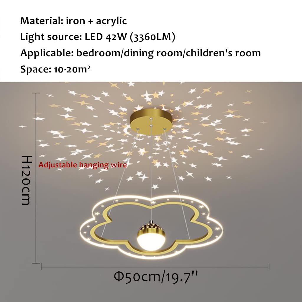 Lampadario a LED con Cielo Stellato e Design Floreale, Ideale per la cameretta dei Bambini, con Telecomando dimmerabile, Perfetto per Sala da Pranzo, Camera da Letto, Tavolo da Pra