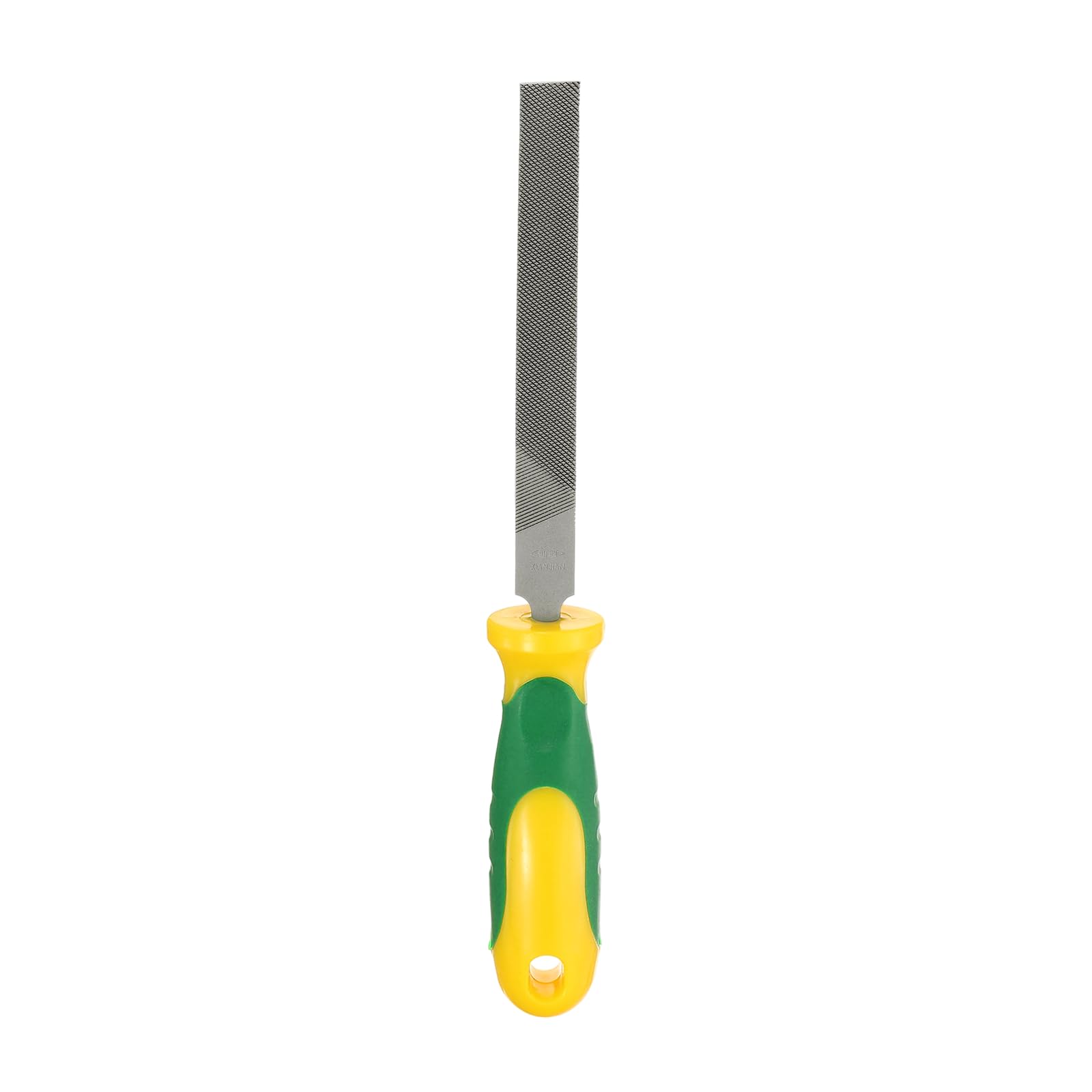 sourcing map Flat Coarse Cut File 4" Double Cut Teeth High Carbon Steel Hand Rasp File with Plastic Handle for Metal Wood Deburring Removing
