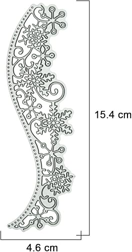 Miniatura 2 de Copo de nieve con borde de encaje de metal, troqueles de corte de flores de copo de nieve de Feliz Navidad, plantillas cortadas para álbumes de