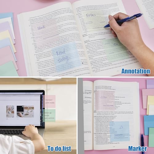 Notes adhésives transparentes premium - 600 intercalaires invisibles pour documents clairs - 7