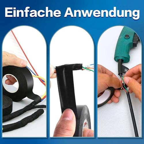 Taiyeestar 6 Rollen Isolierband à 20 m, Isolierband Schwarz Wasserdicht, Electrical Tape zum Schutz, Bündeln und Reparieren von Kabeln, 15mm x 20 m
