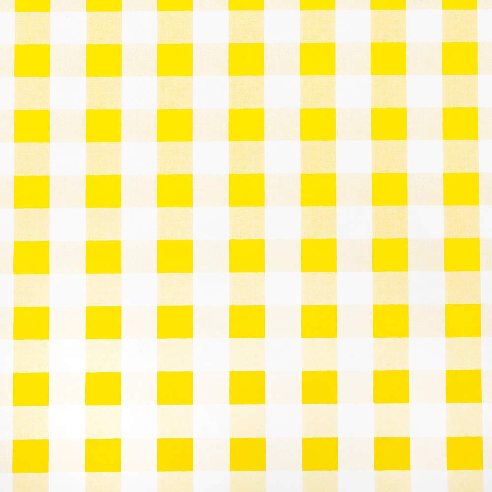 Jolee Fabrics Gingham Check Wipe Clean PVC Vinyl Tablecloth (Yellow and White Gingham Check, 140cm x 150cm Long Rectangle)