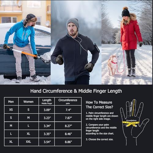 winter gloves gifts men women - upgraded touch screen cold weather warm glove for running driving cycling hiking