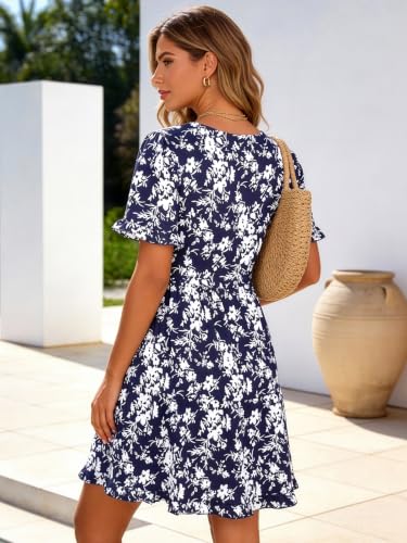 Image of Berydress Womens Summer Dresses 2026 Short Sleeve Babydoll Mini Sun Dress