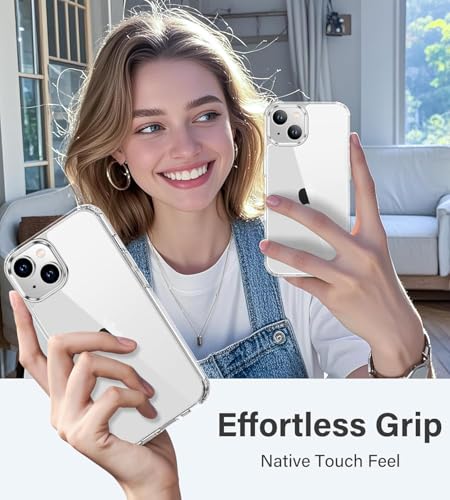Image of DIZORO Crystal Clear Compatible with iPhone 15 Plus Case with Anti-Yellow Anti-Scratch Shockproof Transparent Cover