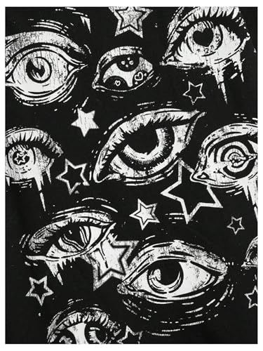 SOLY HUX Women's Gothic Grunge Cold Shoulder Short Sleeve T Shirts 2 in 1 Asymmetrical Tee Tops3