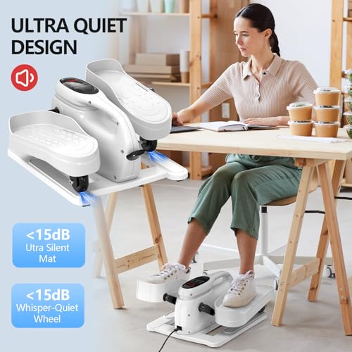 Image of Under Desk Elliptical Machine for Senior Mini Elliptical Leg Exerciser with Remote Quiet Portable Electric Seated Foot Pedal Exerciser for Home Office