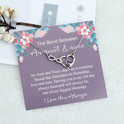 UJIMS Aunt & Niece Infinity Heart Necklace - Birthday Gifts for Auntie & Niece3