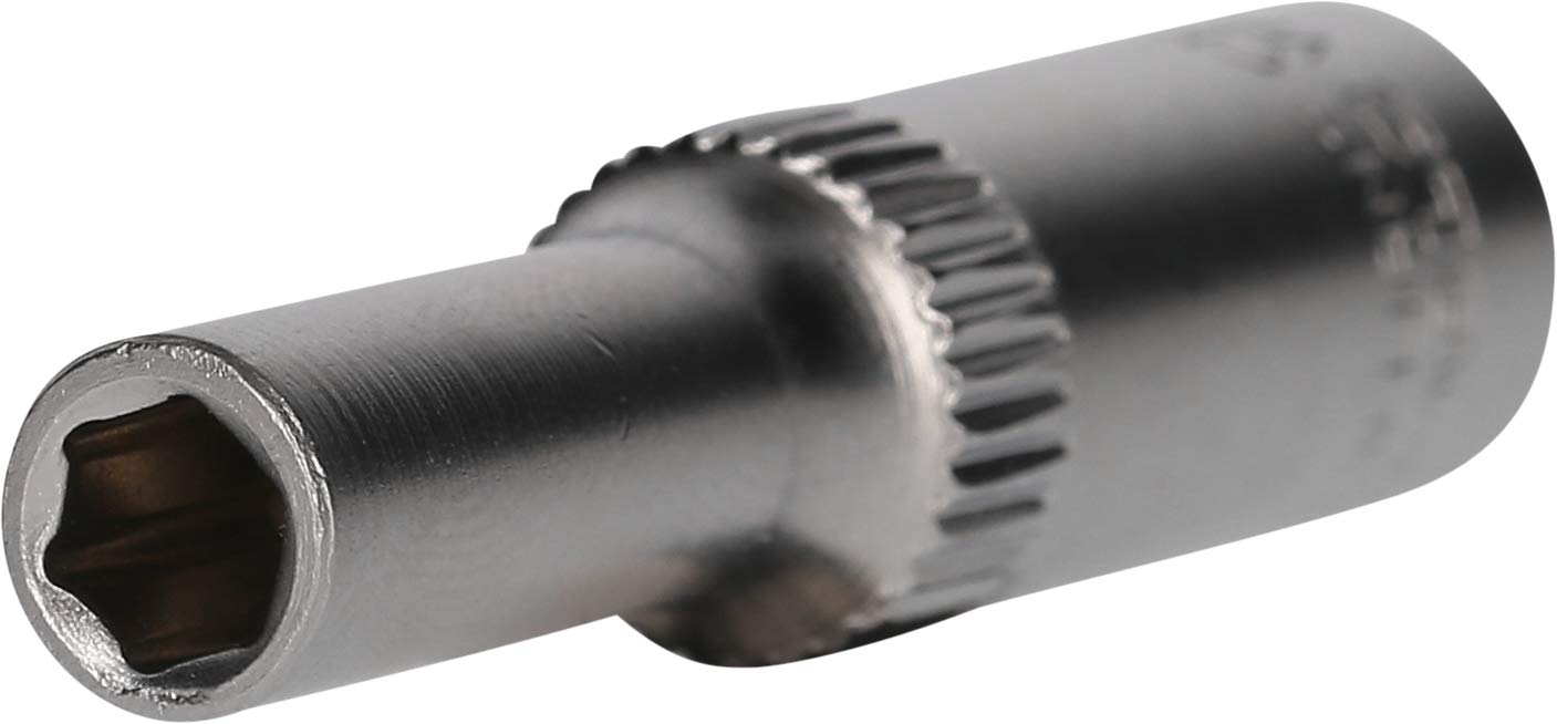 Brilliant Tools BT020951 1/4 Inch Socket Spanner, Long, 50 mm, 5 mm Insert, Chrom-vanadium-stahl