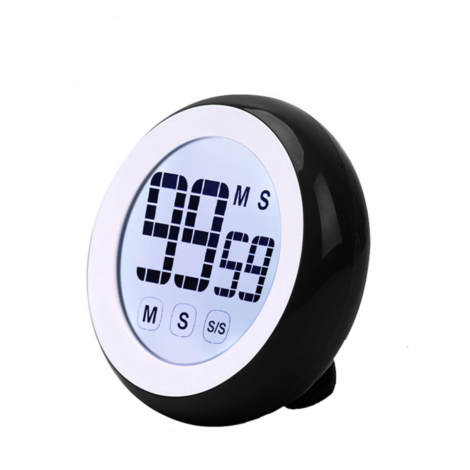 Touch Screen Digital Kitchen Cooking Timer Alarm Clock Countdown Countup Magnetic LCD Reminder Colorful Reliable Efficient(BLACK)