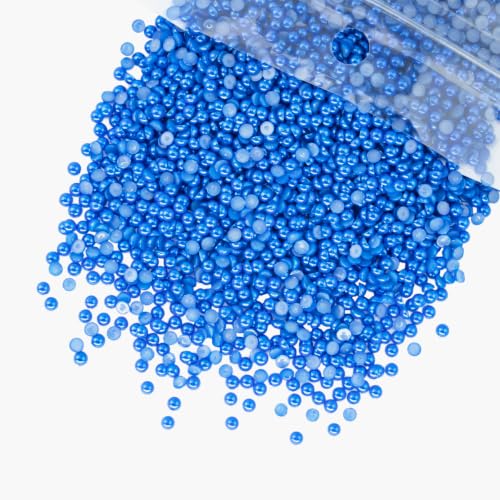 qiipii 7500PCS 2mm Tiny Dark Blue Half Round Pearls for Bedazzling Crafting