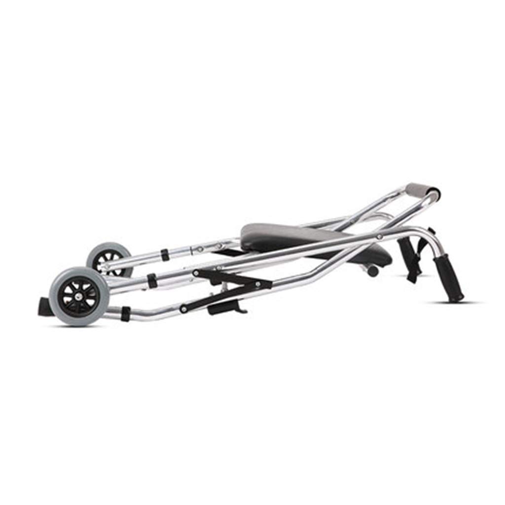 Andador para Ancianos, Andador de Aluminio con Ruedas de Dos Ruedas Plegable Ligero con Asiento Acolchado Mango ergonómico-Altura Ajustable Interesting