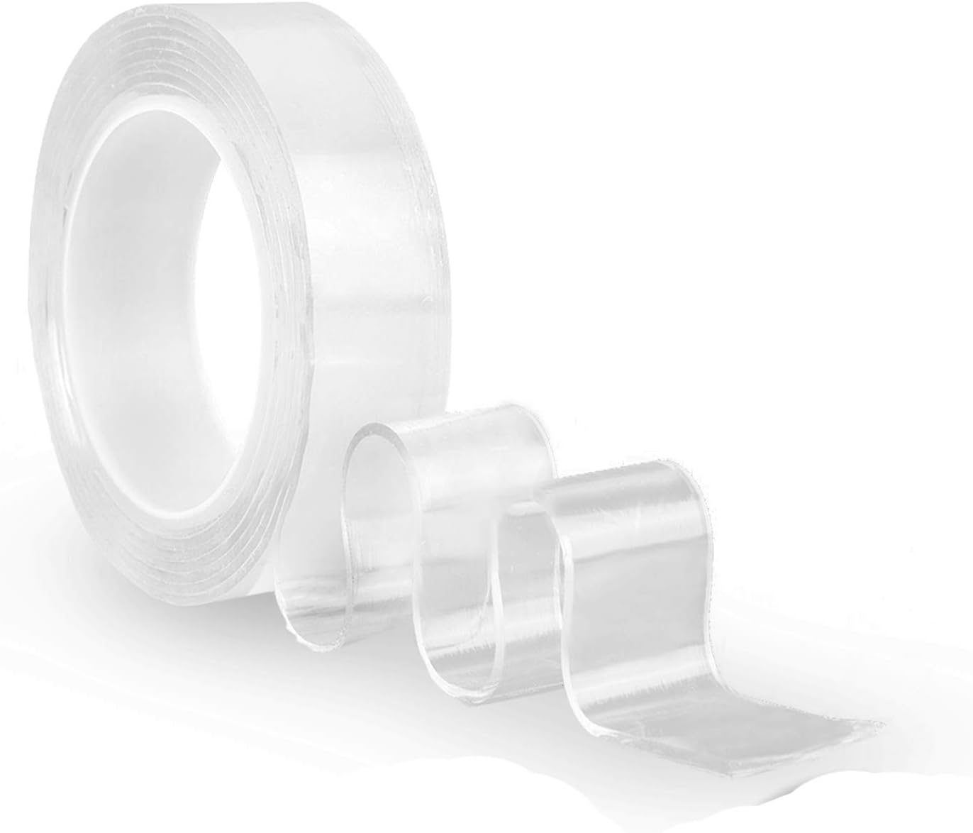 Traceless Washable Adhesive, Removable Reusable Adhesive Gel Grip Tape Duty Double Sided Tape Clear Silicone Tape for Paste Photos Fix Carpet Mats Pen Key, 9.84FT/3METERS