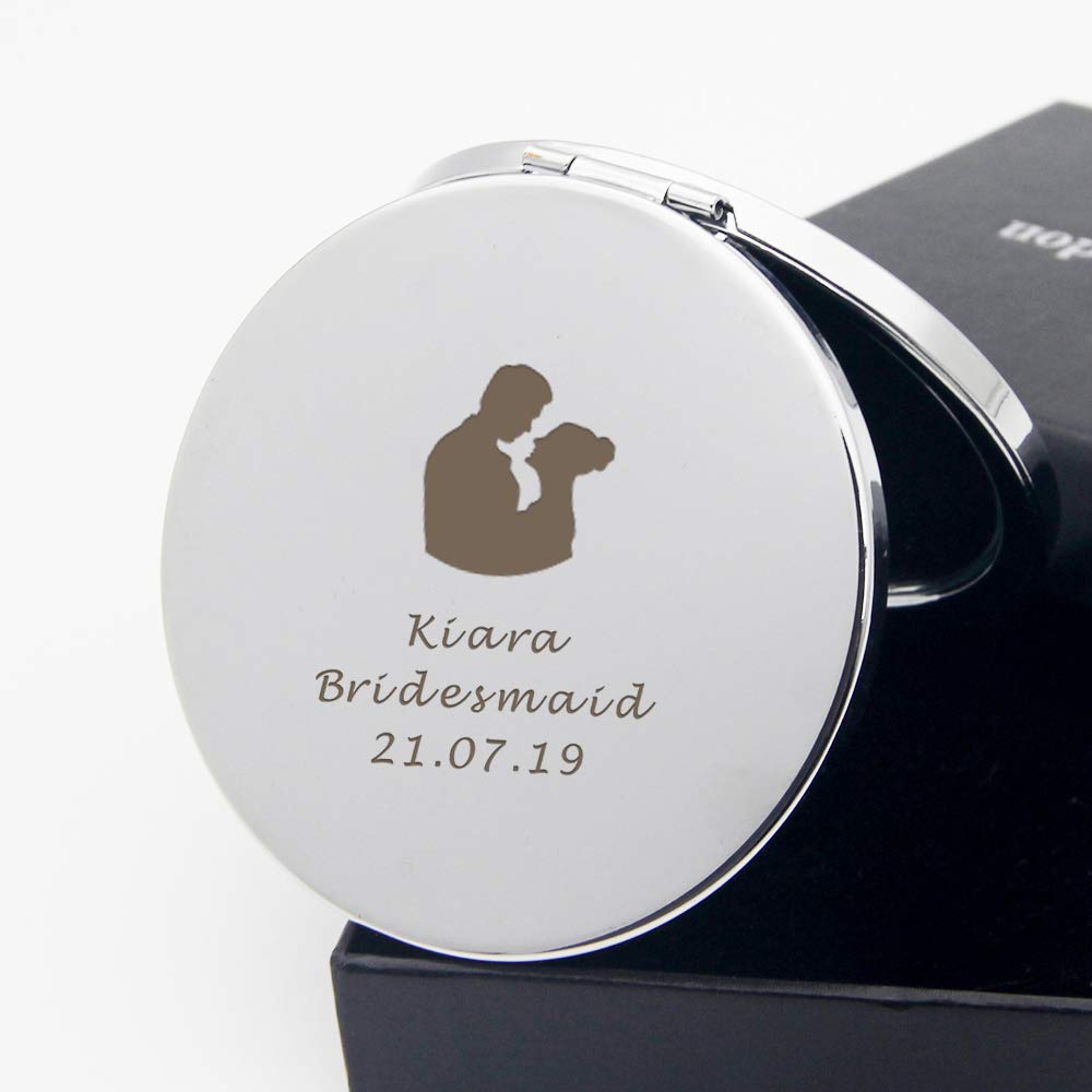 howson london Compact Mirror Personalised Pocket Mirror Bridesmaid Gift Personalised Mirror Personalised Gifts for Women Birthday Valentine's Day Wedding Anniversary Mother's Day(Couple)