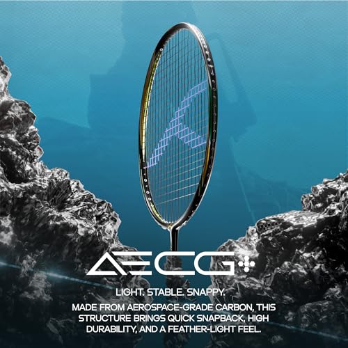 Image of Hundred Hyfonic Lazer (Unstrung) Badminton Racket with Full Cover | ≤32 lbs | Every Shot: Precise, Placed & Consistent |Dual Aerodynamic Frame | Aerospace Carbon | TorsionStop System