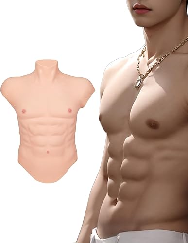 Body de silicona con pecho muscular realista para hombre para cosplay, accesorios de Halloween