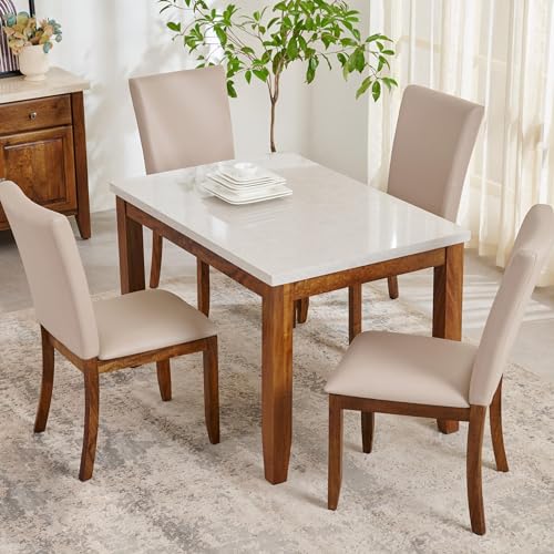 Image of Home Centre | Giza | Solid Wood | 4 Seater Tables | Grey | 1 Year Warranty