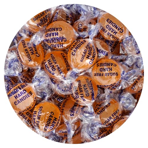 Sugar Free Butterscotch Hard Candy, 2 Pound Bulk Bag (Approx 140 pieces), Individually Wrapped Hard Candy, The Hampton Popcorn & Candy Company