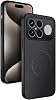 Funda para Xiaomi Poco F8 Ultra Compatible con Magsafe, Fibra de Carbono y Borde de Silicona Flexible, Cubierta de Teléfono Resistente, Ligera y Delgada, Agarre y Protección contra Golpes (Negro) 1