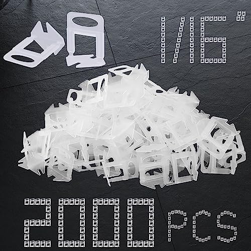 Tile Leveling System Clips 1/16 Tile Leveler Clips 1.5mm 2000 Pcs DIY Tile Leveler Spacers for Professional Ceramic Tile and Stone Installation