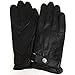 Produktbild Herren Lederhandschuhe mit Fleece-Futter und 3-Punkt-Stich und Druckknopfverschluss Design (schwarz, braun) Gr. Small, Schwarz
