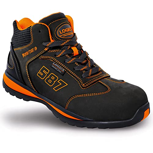  Logica Professional, Linea 587 Alfa, Scarpe Antinfortunistiche da Lavoro S3 in Nabuk Impermeabili, Suola Antiscivolo Ammortizzante, Tessuto Traspirante, Lamina Non Metallica (Numeric_42)