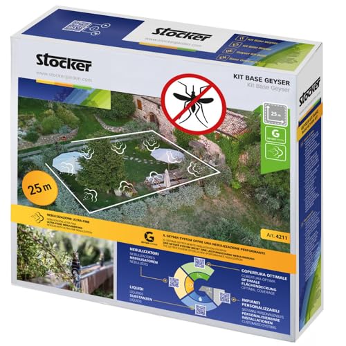 stocker - kit base geyser 25 m di tubo, 10 ugelli, 10 raccordi a t, 3 tappi di chiusura