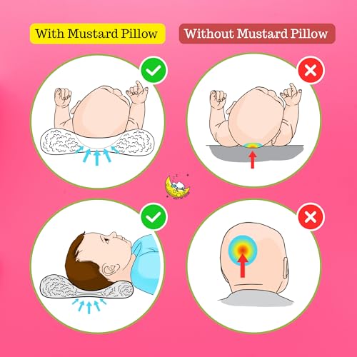 Image of Mustard Seed Comfort Cushion with Extra Cover| Mustard Filling | Soft Fabric Cover | 30 x 22cm (Wave)