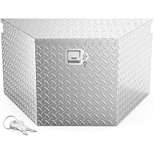 TUFFIOM 33" Aluminum Truck Bed Tool Box, Heavy Duty Diamond Plate Trailer Tool Box with Lock Keys, Tool Storage Organizer Chest for Pick up,Truck Bed,ATV,RV Trailer