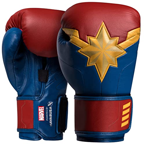 Hayabusa Marvel Hero Elite Boxing Gloves for Men and Women - Captain Marvel, 12 oz