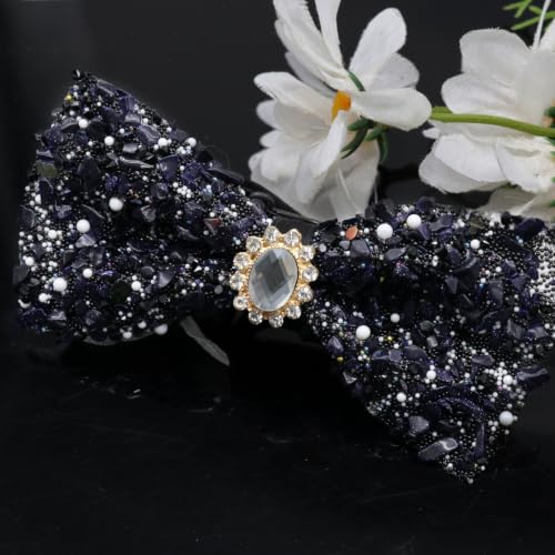 Image of Mens Rhinestone Bow Tie Pre-Tied Bow Ties for Men Adjustable Sparkle Sequin Bowtie Party Wedding