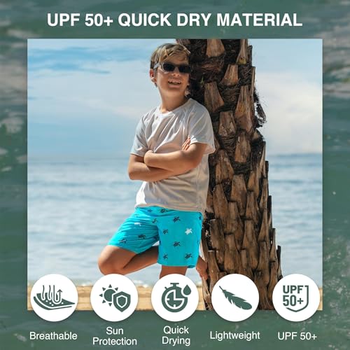 Image of Kanu Surf Boys' Terrapin Turtle Quick Dry Beach Board Shorts Swim Trunk