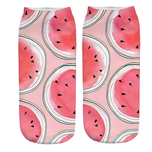 ISTU Women 3D Cartoon Funny Crazy Cute Fruit Amazing Novelty Print Ankle Socks