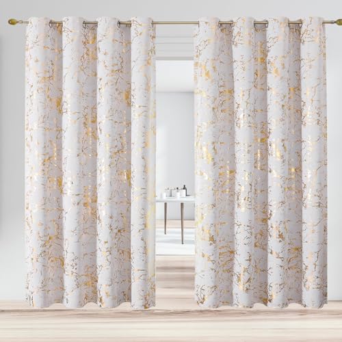 Rideau occultant 260x230 cm effet lin blanc isolant à oeillets
