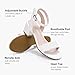 LAURMOSA Girls White Heels Sandals Open Toe Girls Dress Shoes Ankle Strap Kid High Heels Size 4 Church Communion Shoes Easter Flower Girl Wedding Party for Big Kids(L1033PWhite 4)