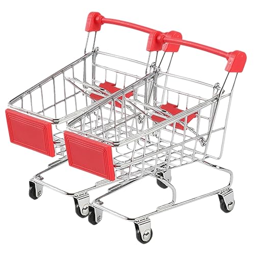 MUSISALY 2pièces Chariot De Shopping Miniature Jouet De Simulation pour Panier De Rangement