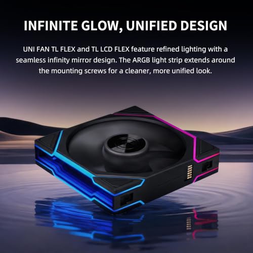 Image of Lian Li UNI Fan TL Flex 120 ARGB PWM Fan, 3 Pack, Black