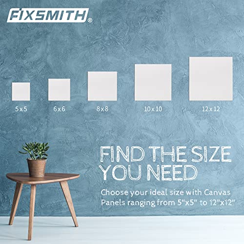 Image of FIXSMITH Painting Canvas Panel Boards - 5x5 Inch Art Canvas,24 Pack Mini Canvases,Primed Canvas Panels,100% Cotton,Acid Free,Professional Quality Artist Canvas Board for Hobby Painters,Students & Kids