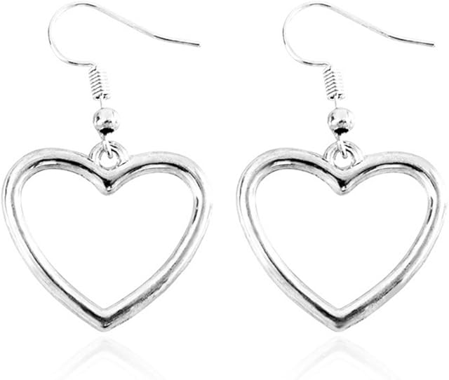 AchidistviQ-Fashion Hollow Love Heart Dangle Hook Earrings Women Wedding Party Jewelry Gift - Golden