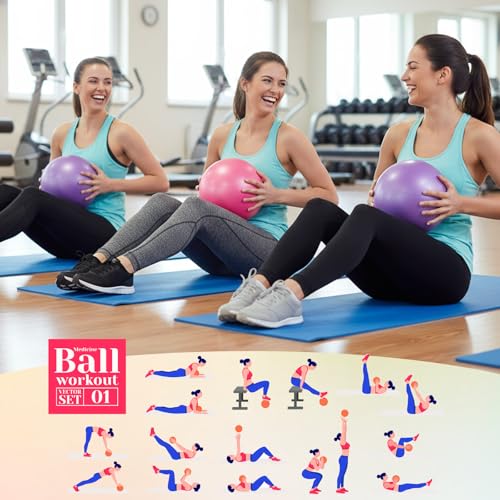 Image of 4 Pcs Small Exercise Pilates Ball Bulk 9 Inch Mini Yoga Balls Anti Burst and Slip for Stability, Fitness, Physical Therapy, Stretching & Core Workout at Home Gym Office Class