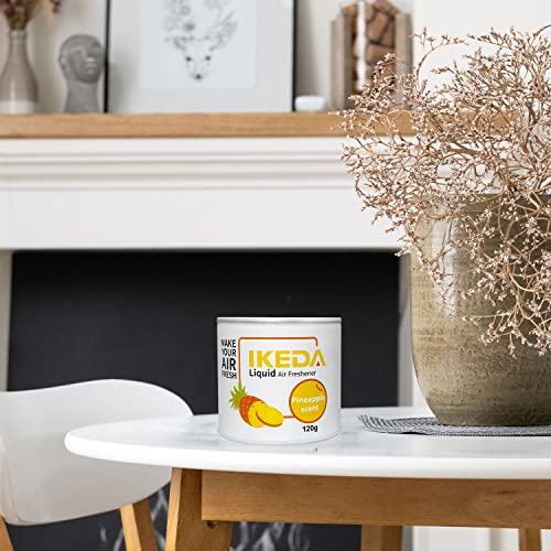 Ikeda Scents Car Air Fresheners: Pineapple Scent Liquid Cans | Odor Elimination | Interior Deodorizer | 45Days Long-Lasting Fragrance | Smoke Smell Remover | For Auto Home | 120G | 1 Pack #TOP5