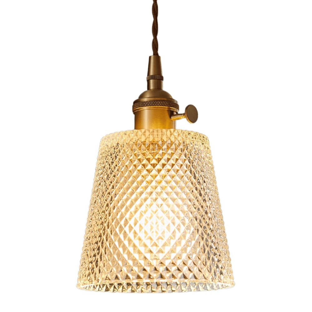 Lámpara colgante de un solo cabezal E27 nórdica de cristal para iluminación de techo