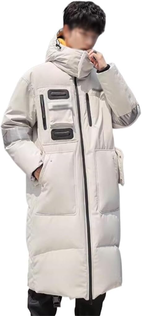 VIDI Loose Add Fat Large Size Coat Long Men's Down Jacket Over The Knee Thick Overalls Winter